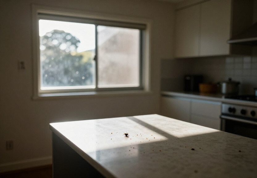 Rodent droppings in a Neutral Bay storage room before treatment